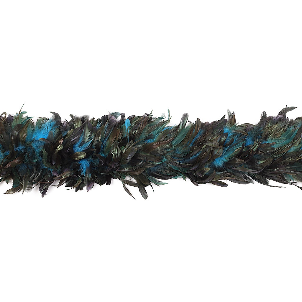 Rooster Schlappen Feather Boa 8-10"- Dark Turquoise