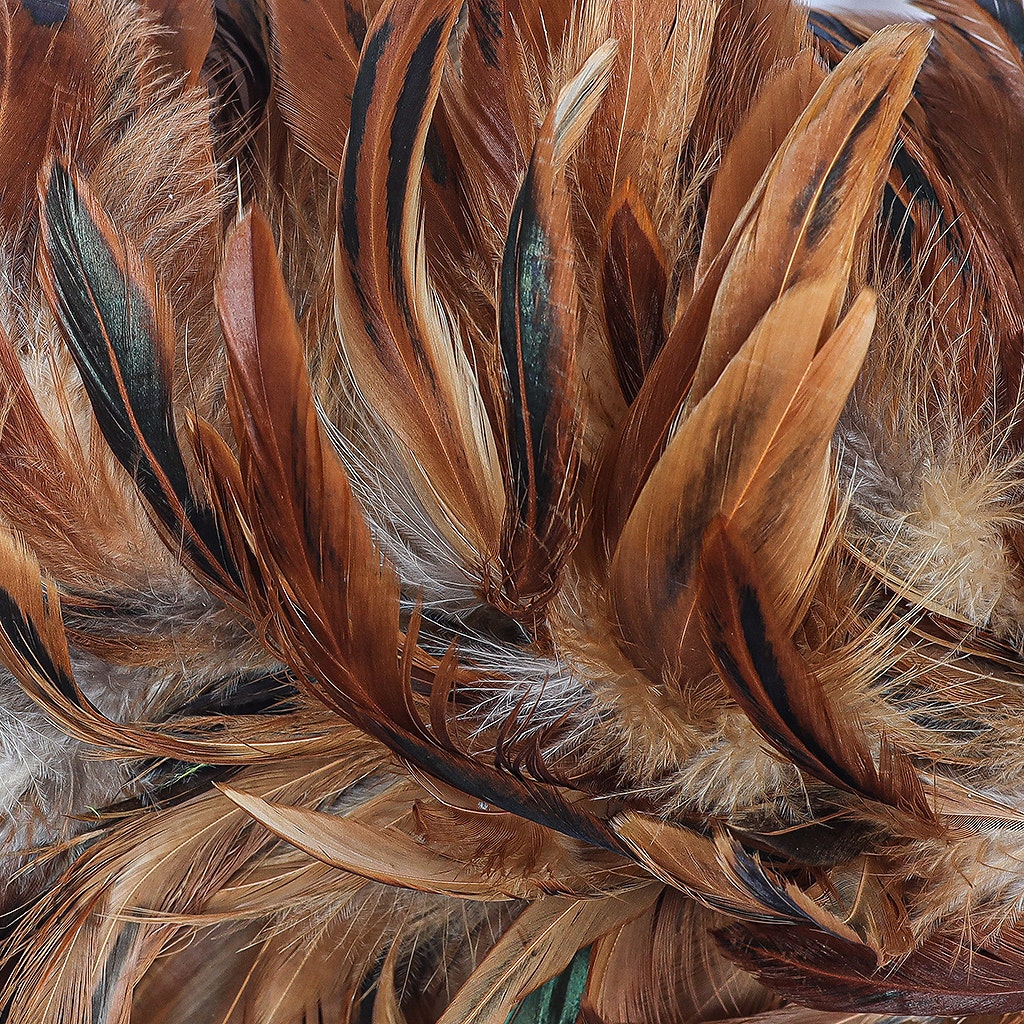Rooster Schlappen Feather Boa 8-10"- Natural