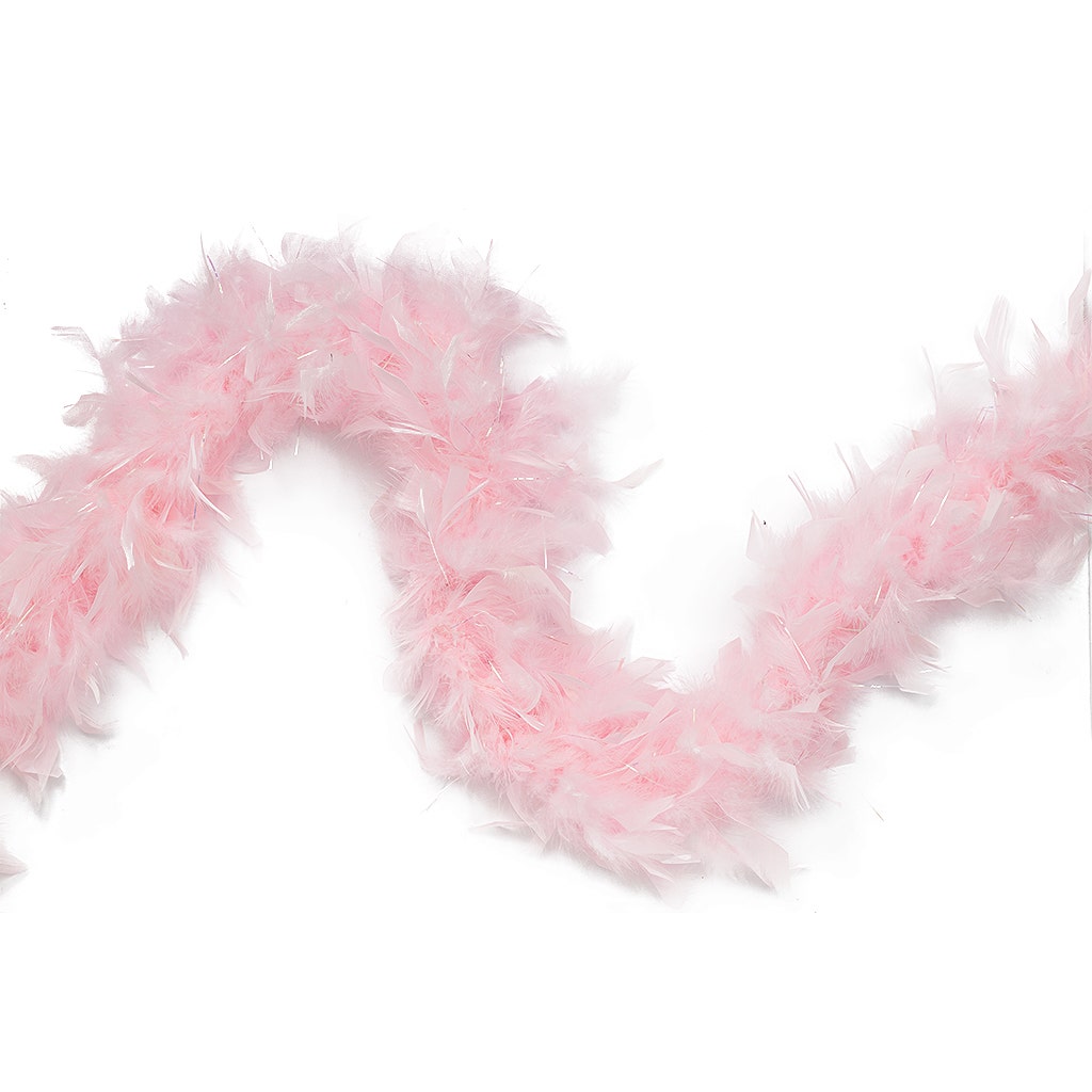 Chandelle Feather Boa - Medium Weight- Candy Pink/Opal Lurex