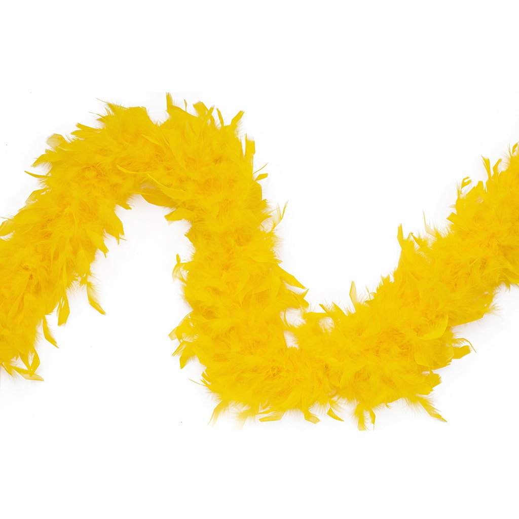 6 Ft.  Medium Weight Chandelle Feather Boas Solid Colors 5.5"- Gold