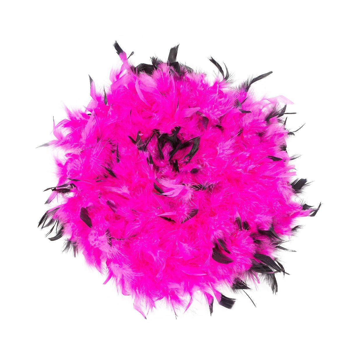 Chandelle Feather Boa - Medium Weight - Tipped - Shocking Pink/Black