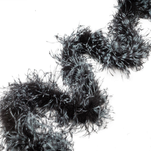 Ostrich Feather Boas Stenciled - TWO PLY - Black-Mint-Black