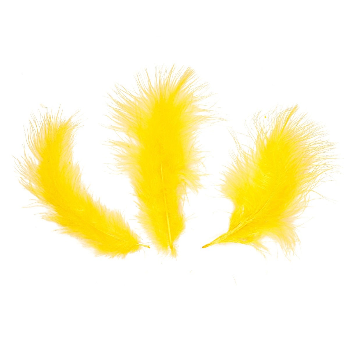 Loose Turkey Marabou Feathers 3-8" Dyed - Yellow