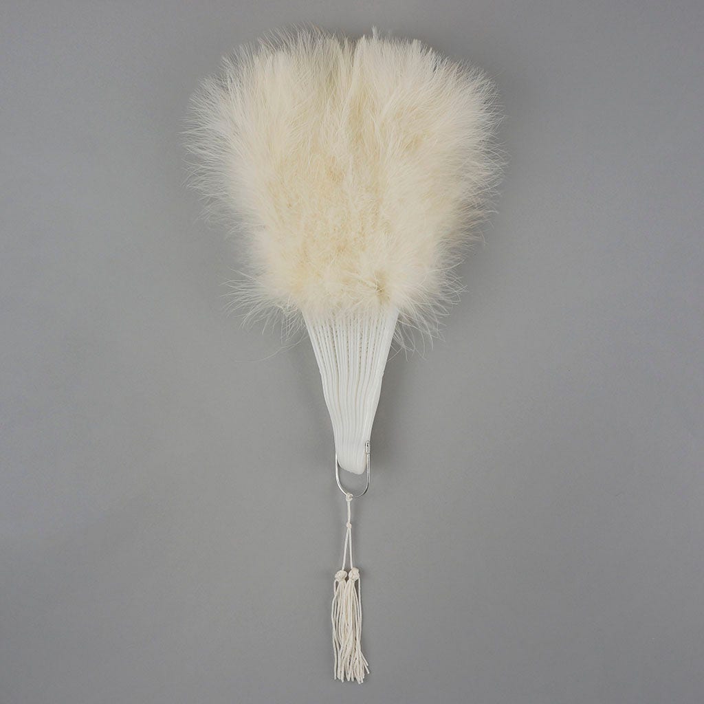 Marabou Feather Fan - Ivory