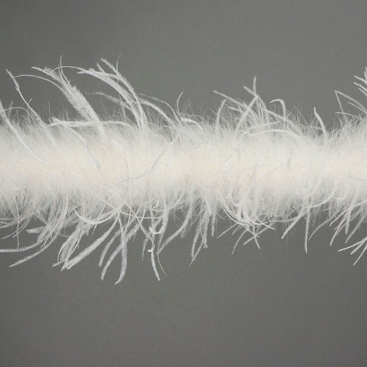One Ply Ostrich Feather Boa - Ivory