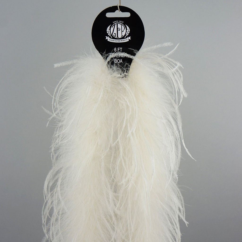 One Ply Ostrich Feather Boa - Ivory