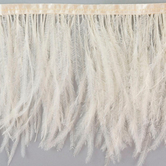 One-Ply Ostrich Feather Fringe - 5 Yards - French Vanilla