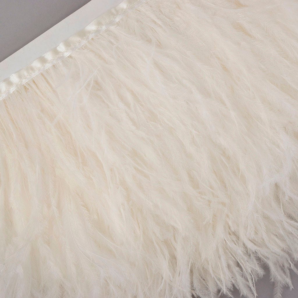 1 2 Ply Thickness Natural Ostrich Feathers Trim Fringe White