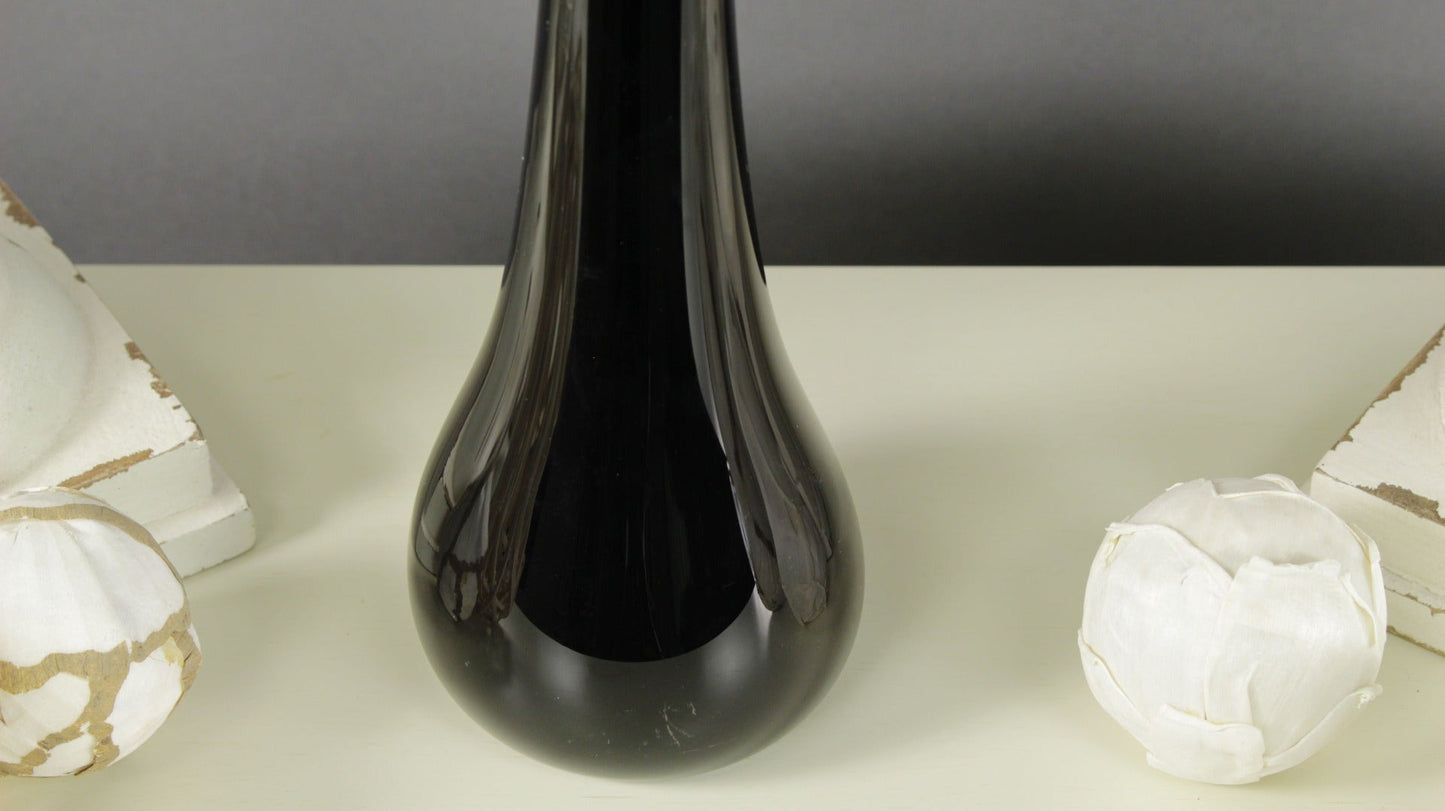 1 Piece Round Bottom Eiffel Glass Vase For Home Office Decorations, Wedding Centerpieces.24" - Black
