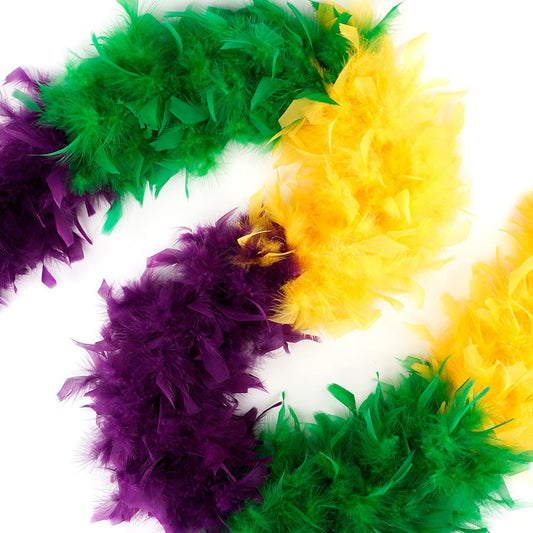 ZuckerFeatherPlace Mardi Gras Parade Feather Boa, Large Mardi Gras Feather Boa, Carnival Costume, Showgirl, Burlesque Dance, Masquerade Feather Boa Zucker