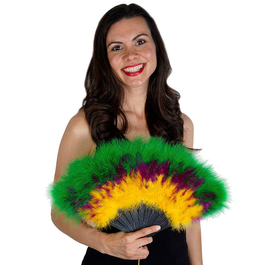 Marabou Feather Fan Multi Color - Mardigras Mix