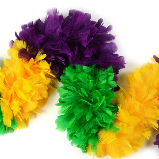 Turkey Feather Boas Sectional Colors - Mardigras Mix