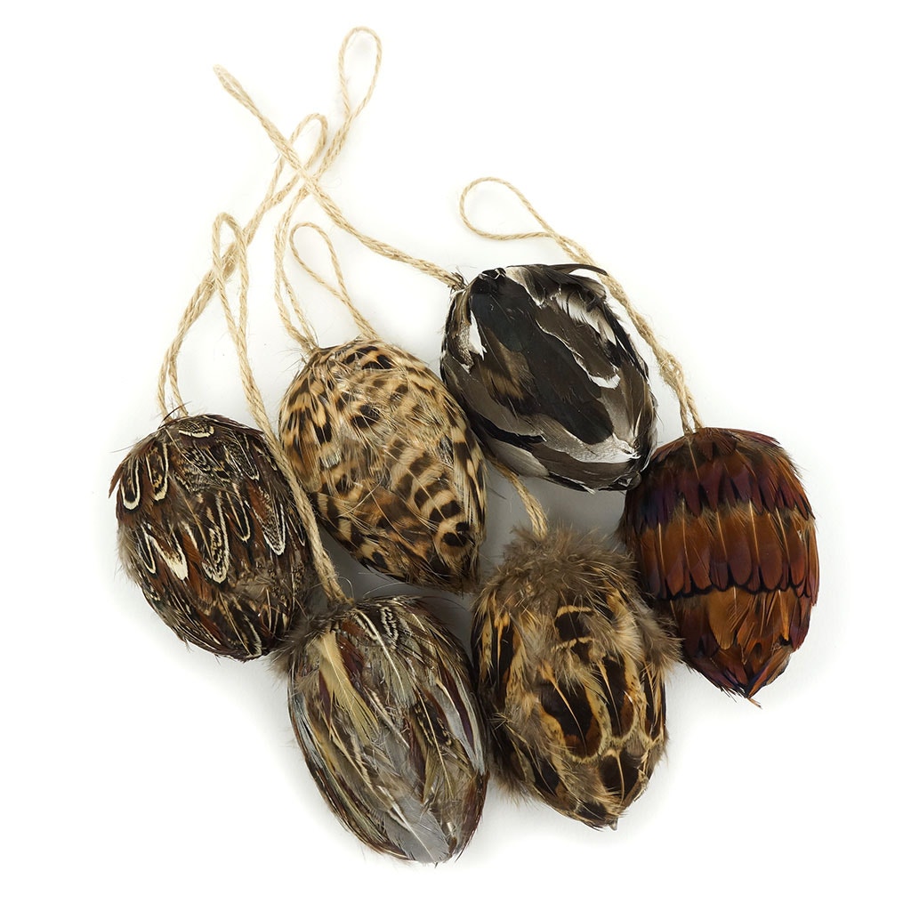 Assorted Natural Feather Ornaments - 3"