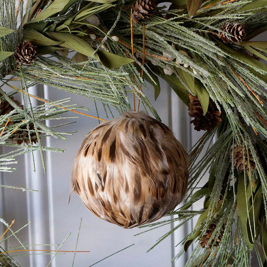 Brown Duck Feather Ornament - Natural