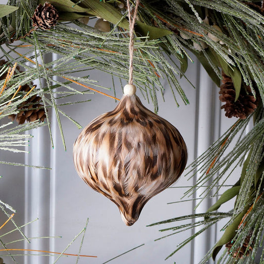 Duck Feather Ornament Teardrop - Natural
