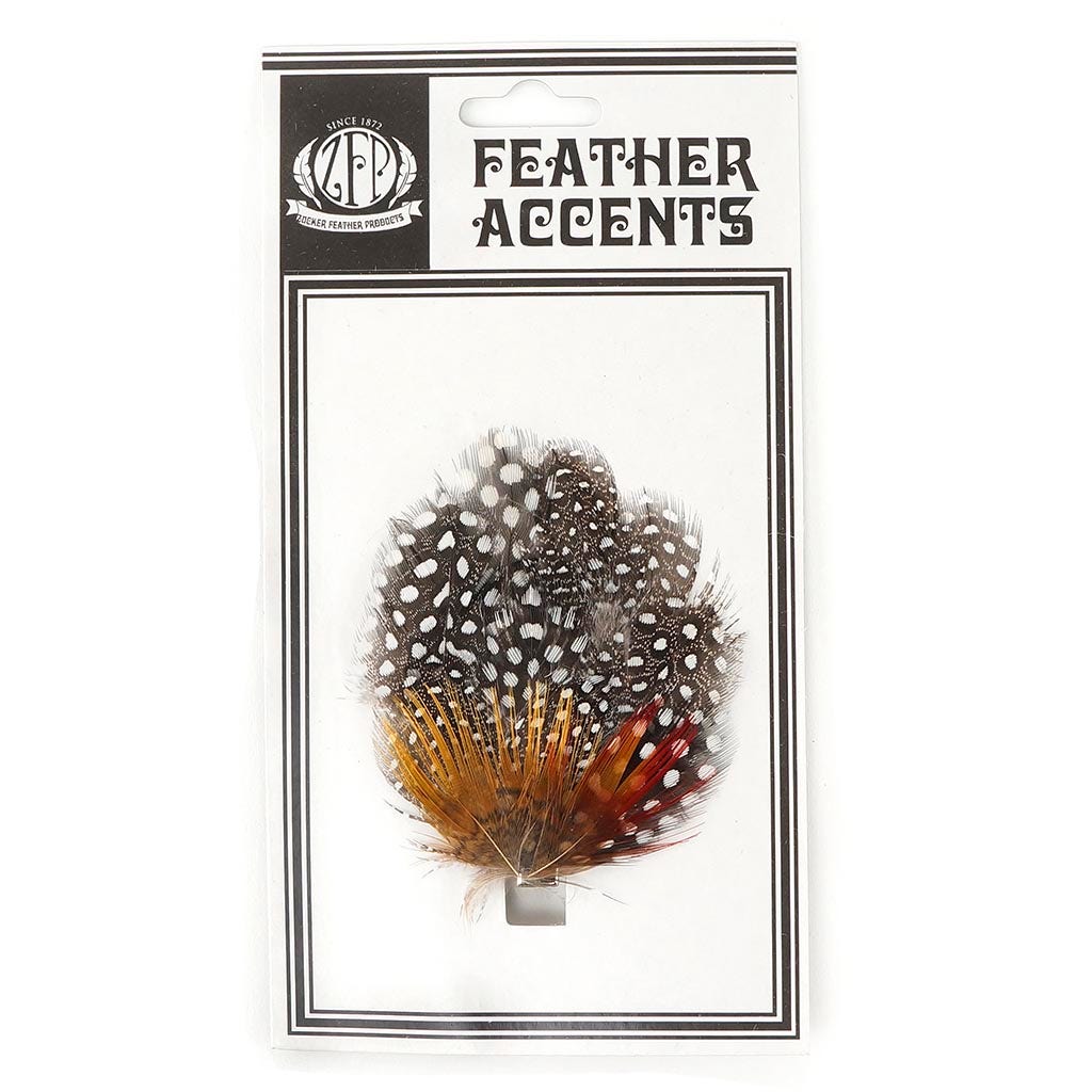 Feather Corsage-Guinea-Peacock - Natural