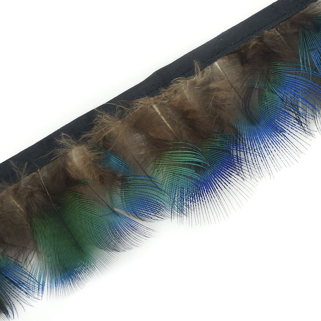 1 Yard Peacock Plumage Feather Fringe 1.5-2" - Natural