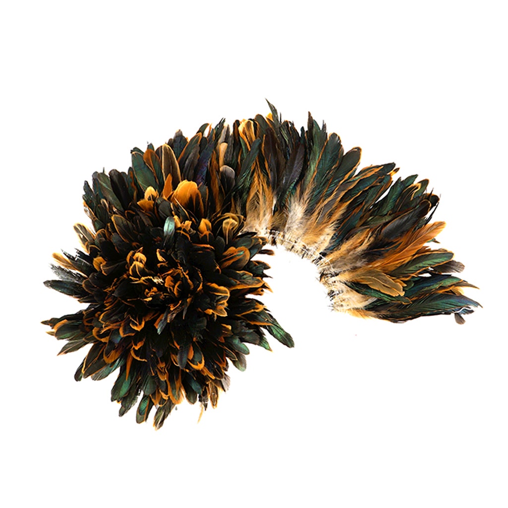 Rooster Coque Tails Feathers Half Bronze Natural 5-8" [1/4 LB Bulk]