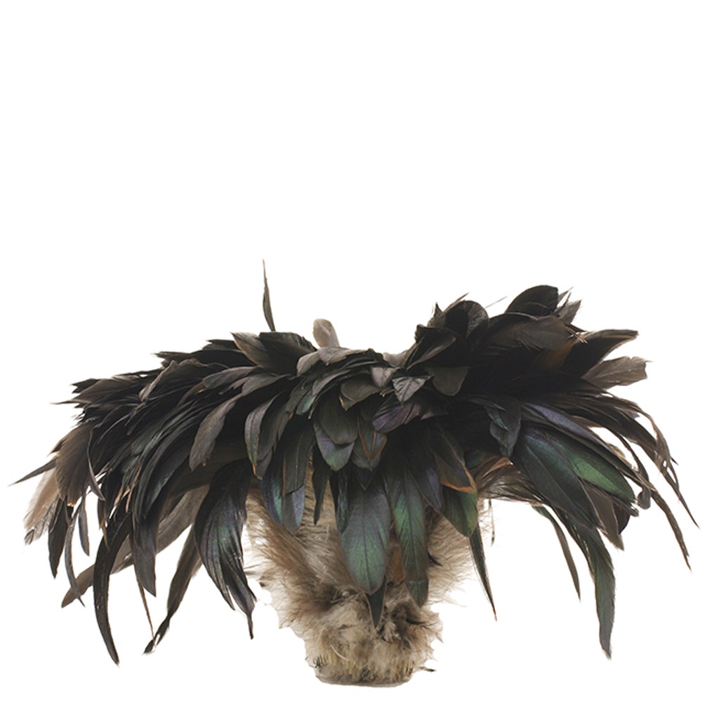 Rooster Bronze Schlappen Feathers -  1YD - Natural