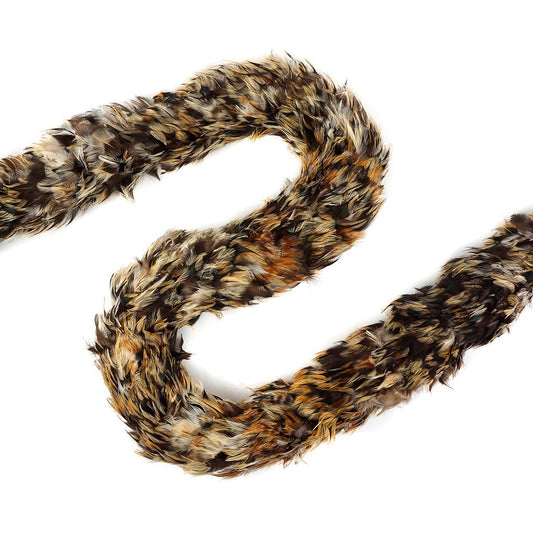 Natural Rooster Feather Boa - Badger 3-4"