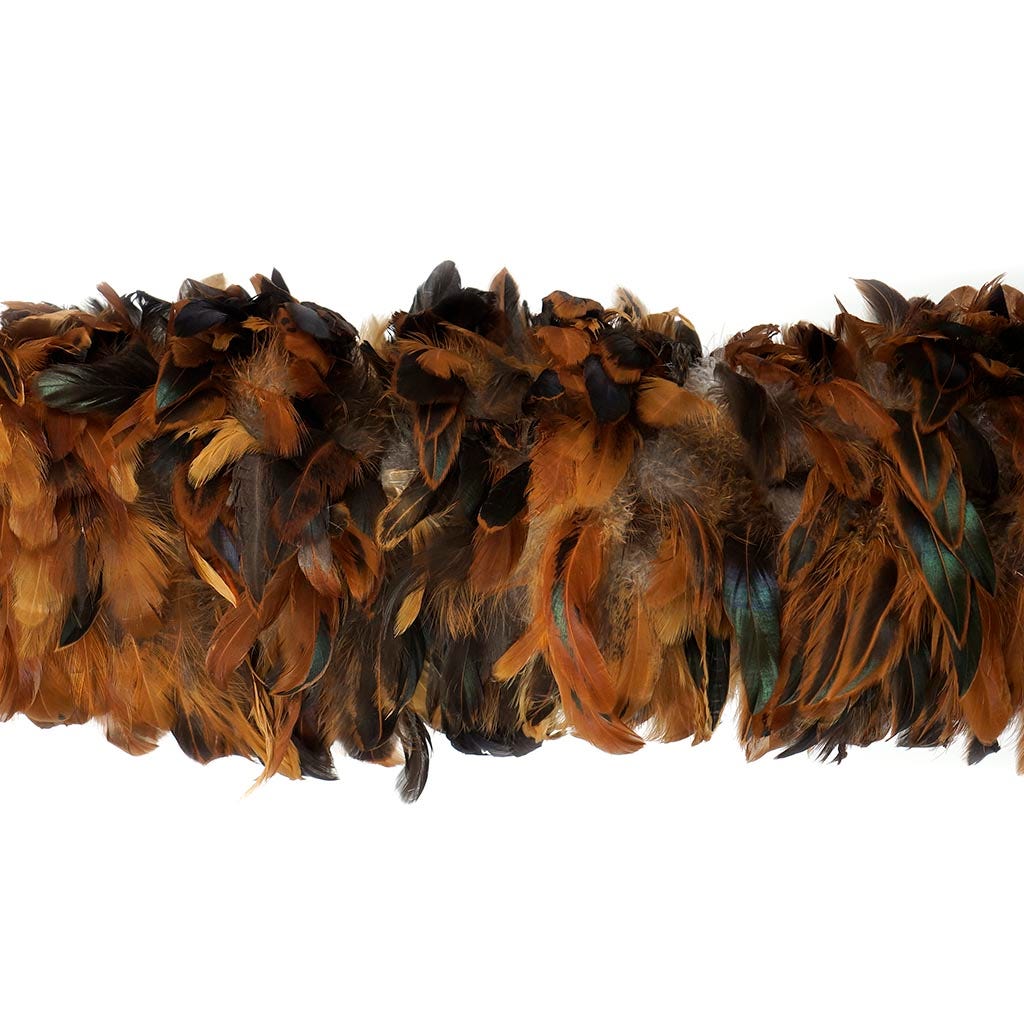 6-7 Strung Half Bronze Schlappen Dyed Yellow Feathers 6 Width