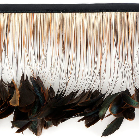 Stripped Iridescent Coque Fringe - Natural