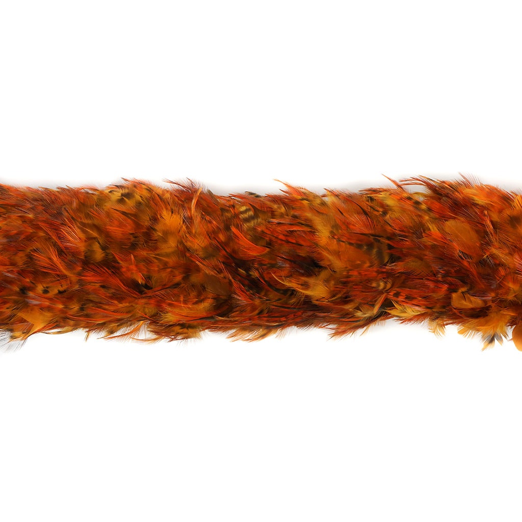 Red Chinchilla Saddle Rooster Feather Boa 4-5"  - Mango