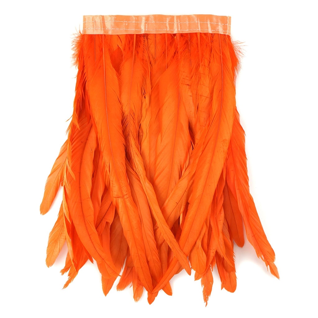 Bleach Dyed Coque Tail Fringe - 12-14" - Orange