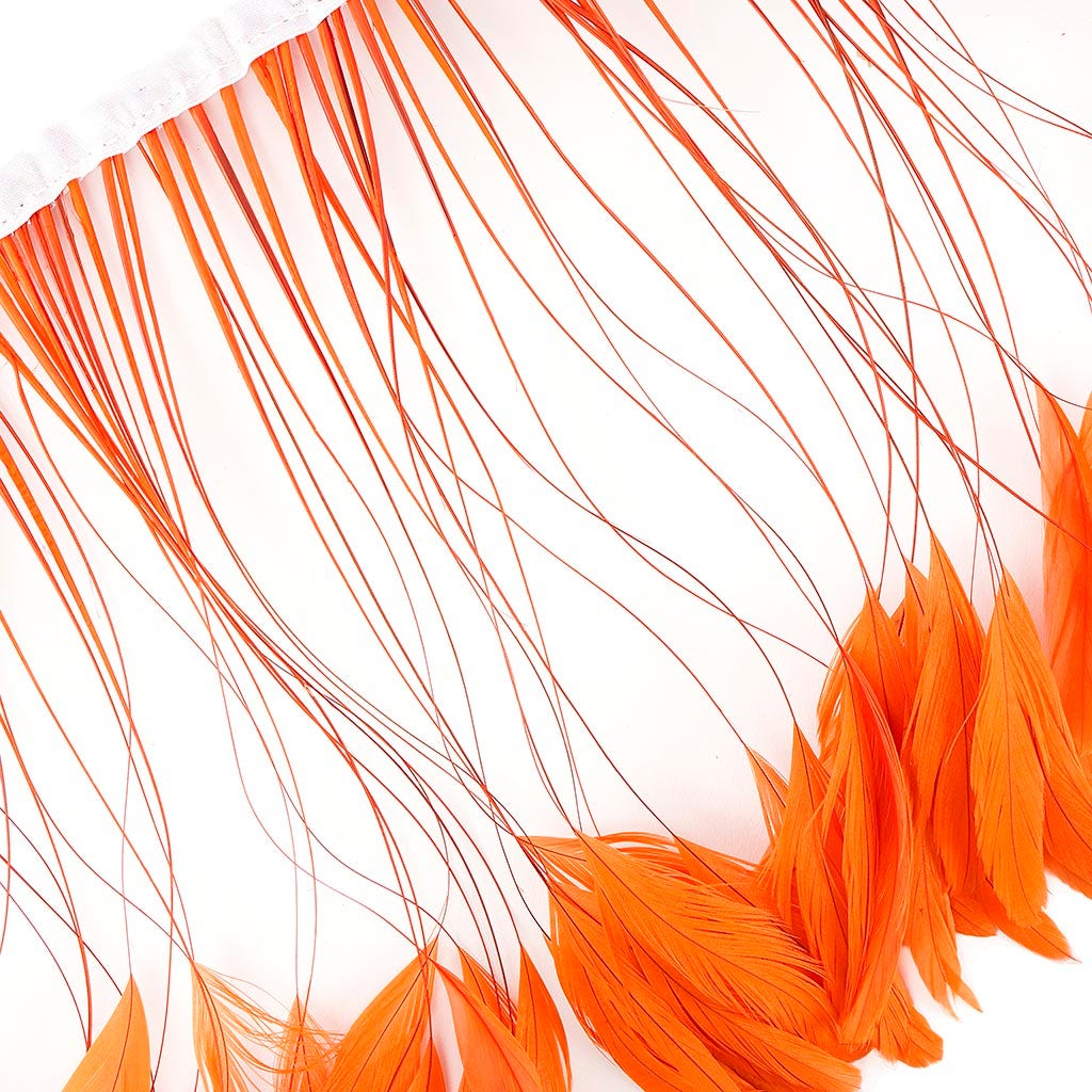 Stripped Bleached Coque Fringe - Orange