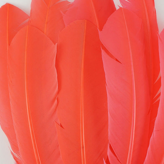 Dyed Turkey Quill Feathers -Hot Orange