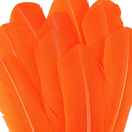 Dyed Turkey Quill Feathers - Orange