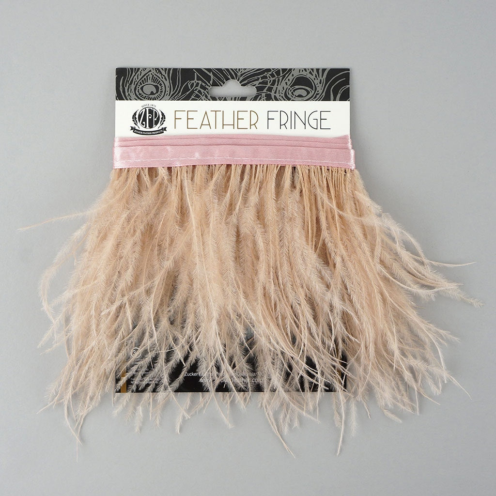 One-Ply Ostrich Feather Fringe - 1 Yard - Apricot Blush