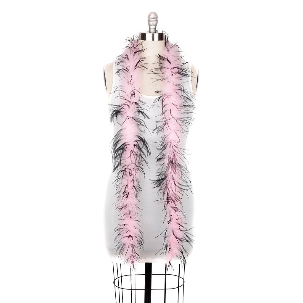 Marabou and Ostrich Feather Boa - Candy Pink/Black