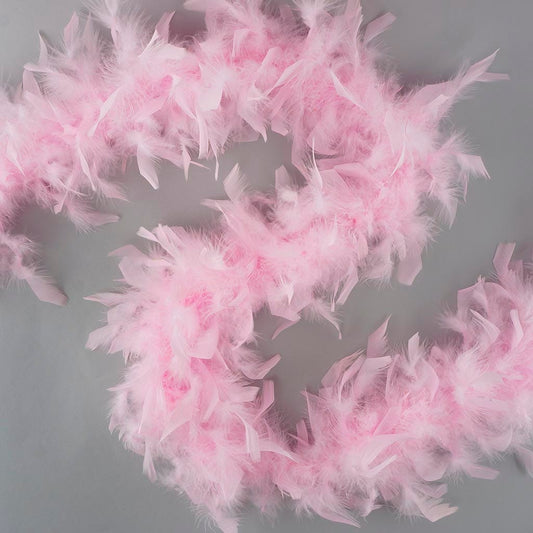 4.5 Wide 72 (6 Feet) Long Pink Chandelle Feather Boas - Pack of 10 - CB  Flowers & Crafts