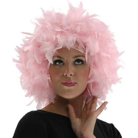 Chandelle Feather Wig-Solid - Candy Pink