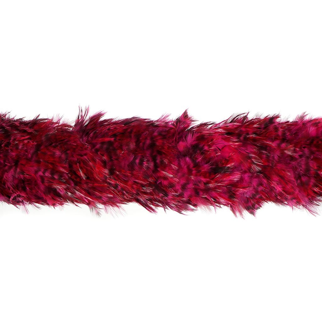 Red Chinchilla Saddle Rooster Feather Boa 4-5"  - Shocking Pink