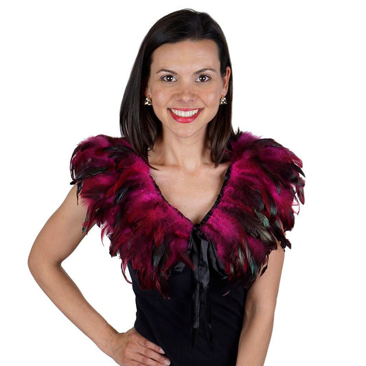Rooster Coque Feather Cape Shocking Pink