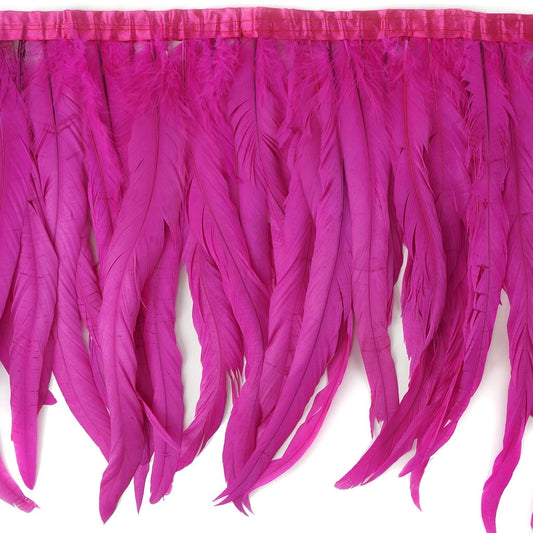 Bleach Dyed Coque Tail Fringe - 12-14" - Shocking Pink