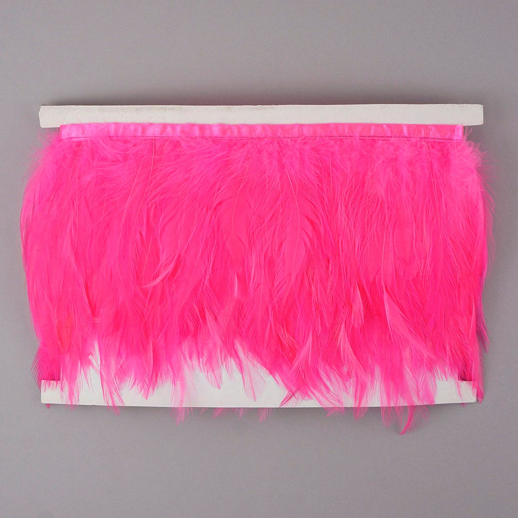 Dyed Hackle Feather Fringe Pink Orient