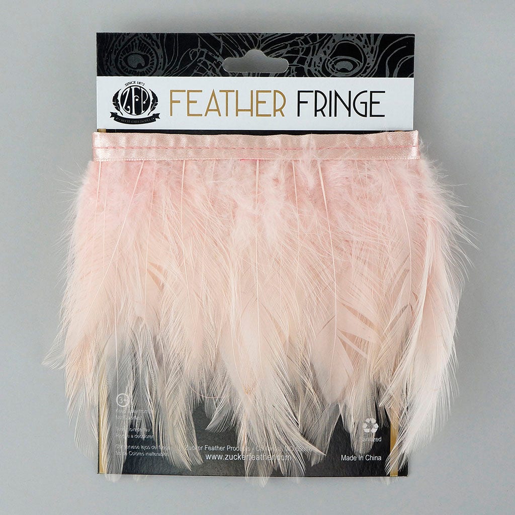 Dyed Hackle Feather Fringe Champagne