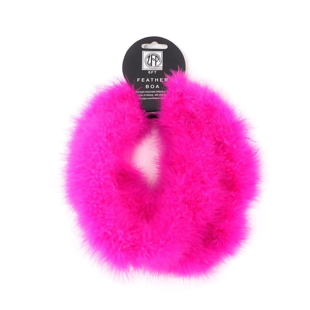 Thin Marabou Feather Boa - Shocking Pink