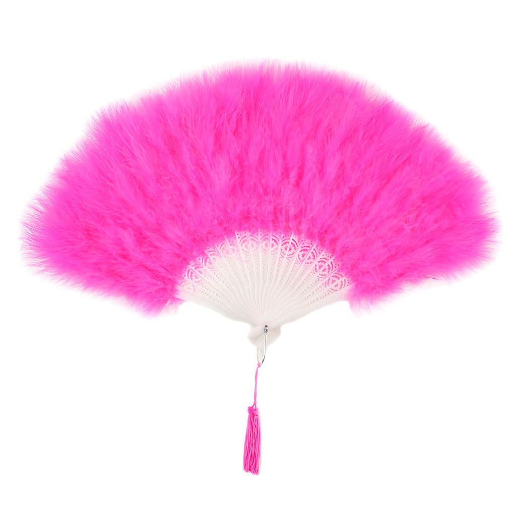 Marabou Feather Fan - Pink Orient