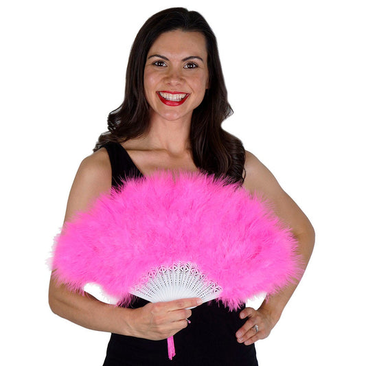 Marabou Feather Fan - Pink Orient