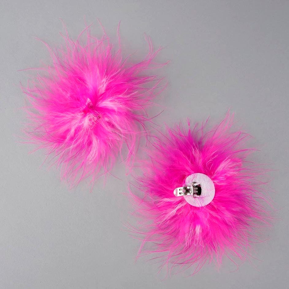 Feather Shoe Clip w/Multi Marabou - Pinks Mix