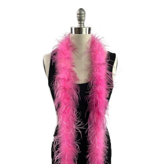 Marabou and Ostrich Feather Boa - Pink Orient