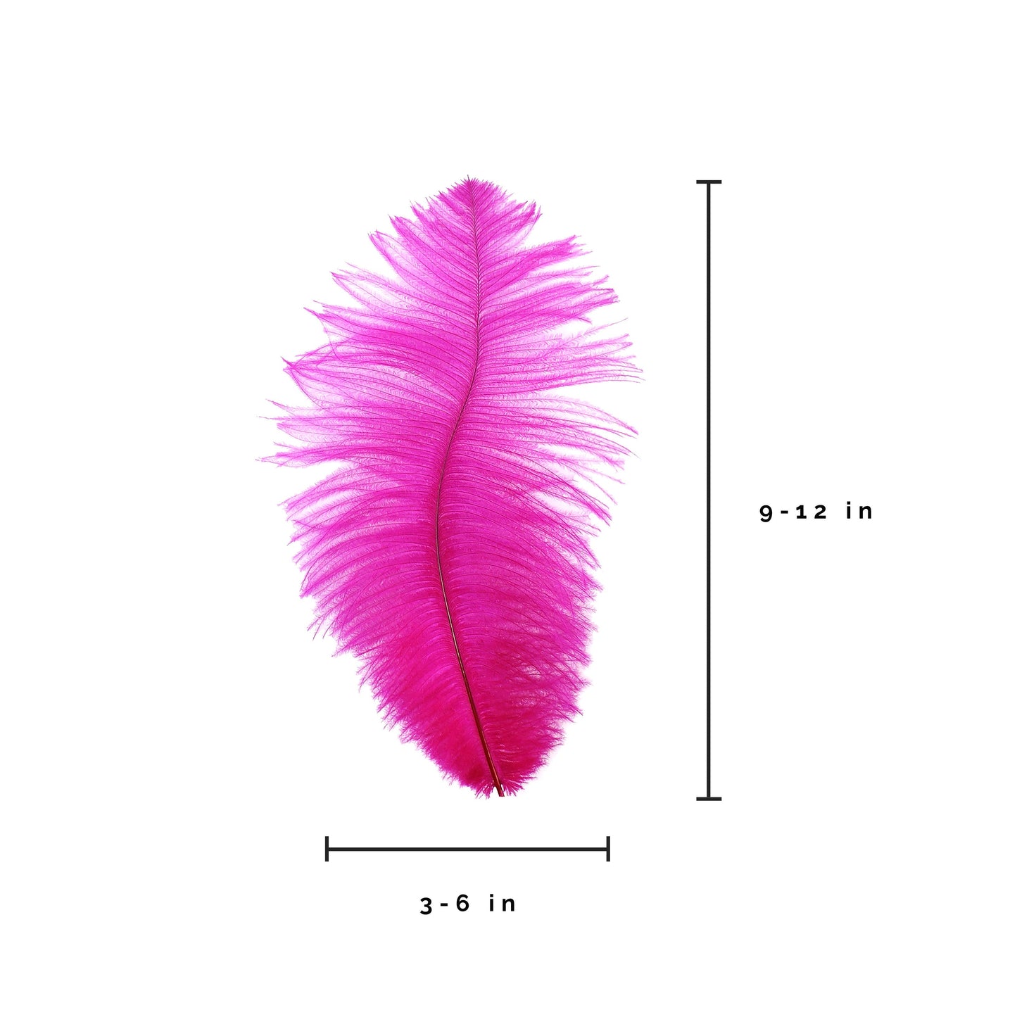 Ostrich Feathers 9-12" Drabs - Shocking Pink