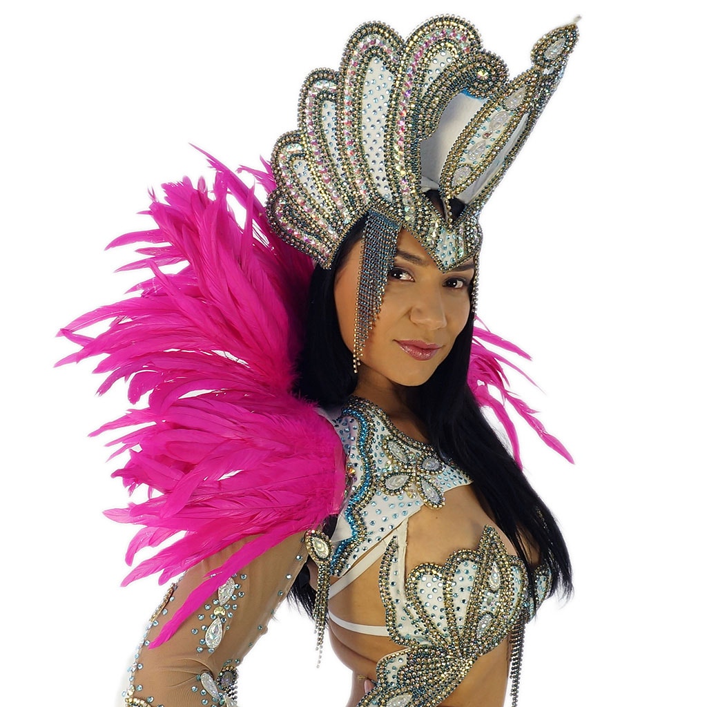 Carnival Feather Collar Shocking Pink
