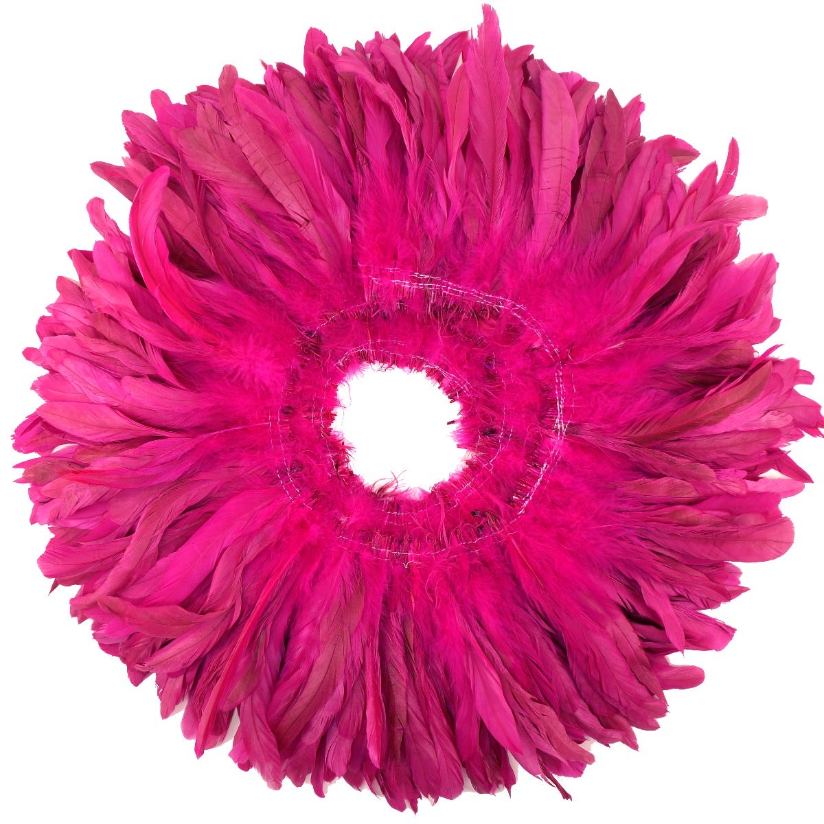 ROOSTER COQUE TAILS FEATHERS BLEACH DYED 7-10” - 1/2 Yard ( 18" ) - Shocking Pink