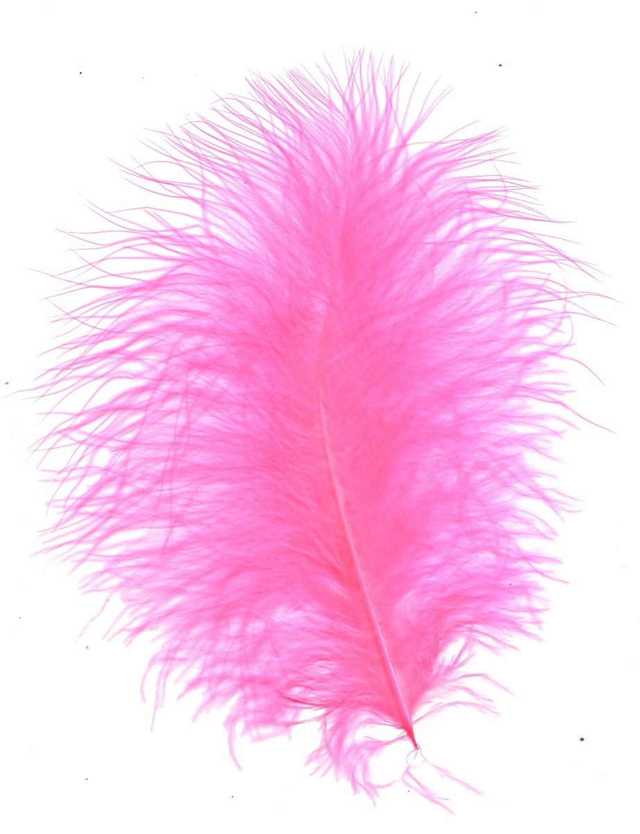 Loose Turkey Marabou Feathers 3-8" Dyed - Pink Orient