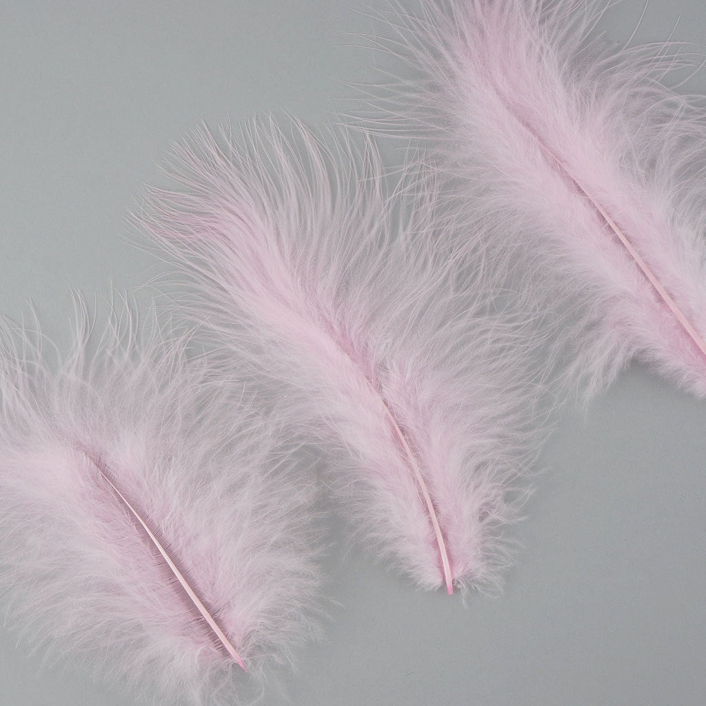 Loose Turkey Marabou Feathers 3-8" Dyed - Candy Pink